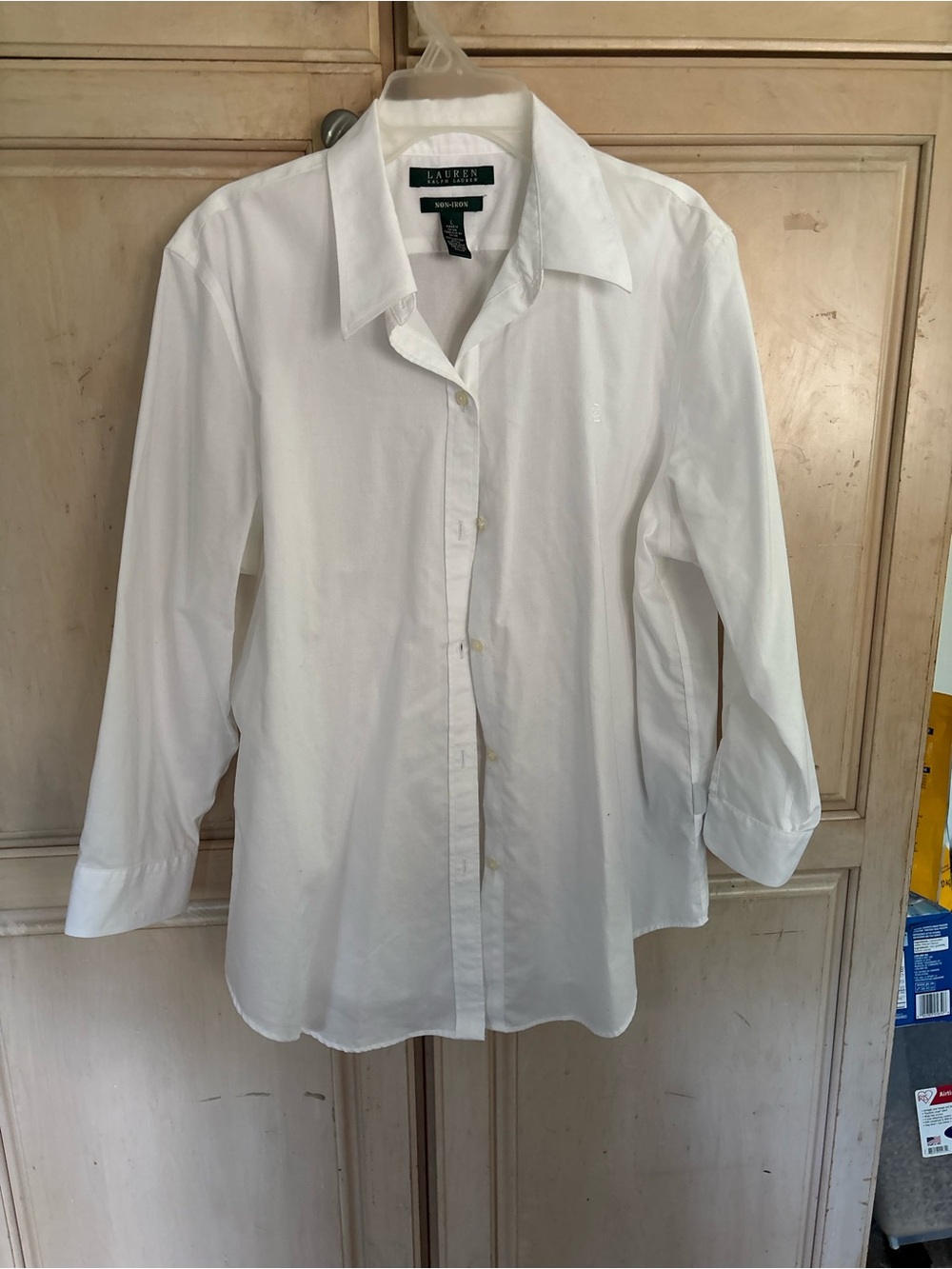 Ralph Lauren No Iron White Women’s Long-Sleeve Button-Up Shirt